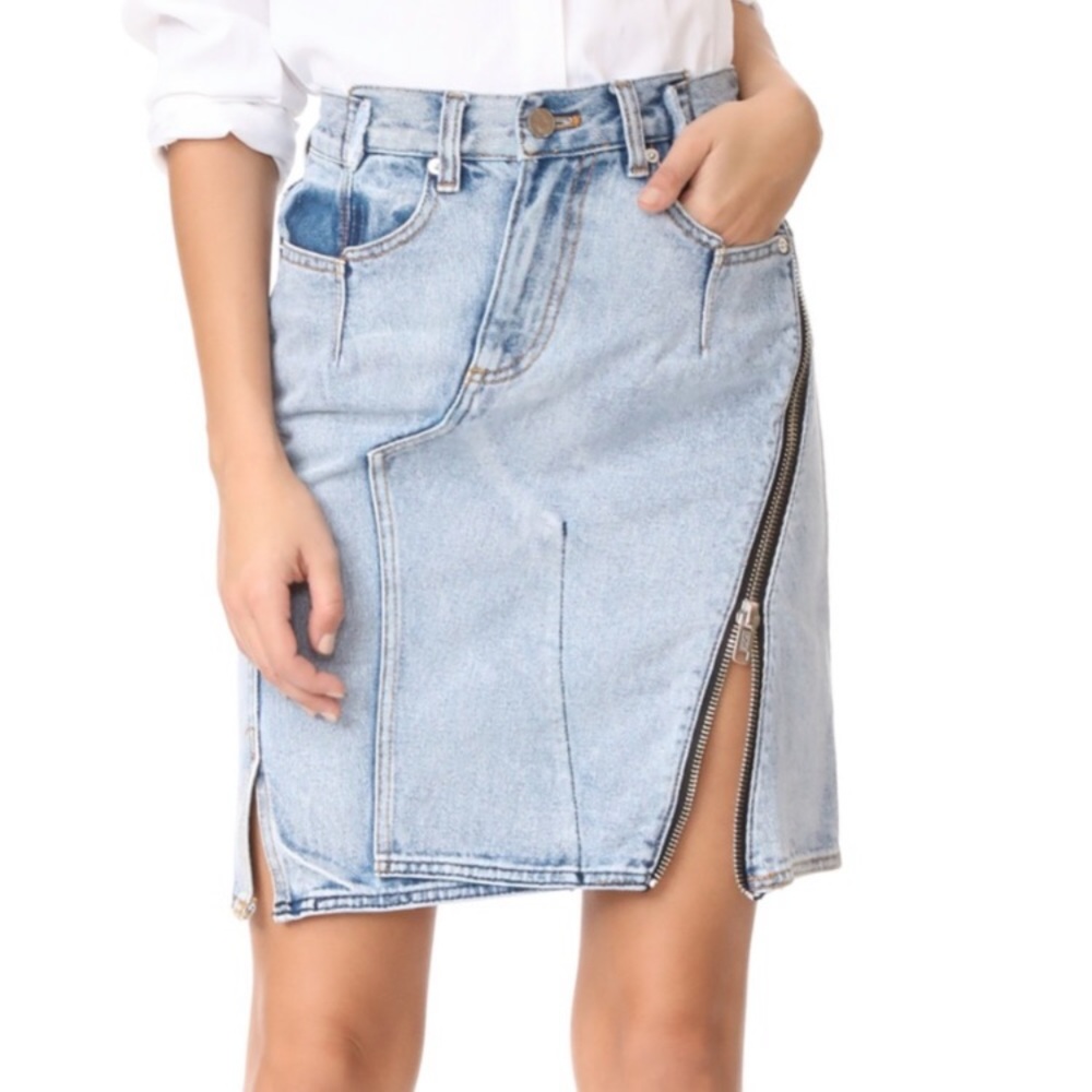 3.1 Phillip Lim Asymmetrical Zip Denim Skirt - Picture 2 of 10